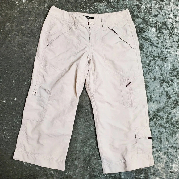 Eddie Bauer Cargo Capri Wide Leg Nylon Pants - Picture 1 of 8